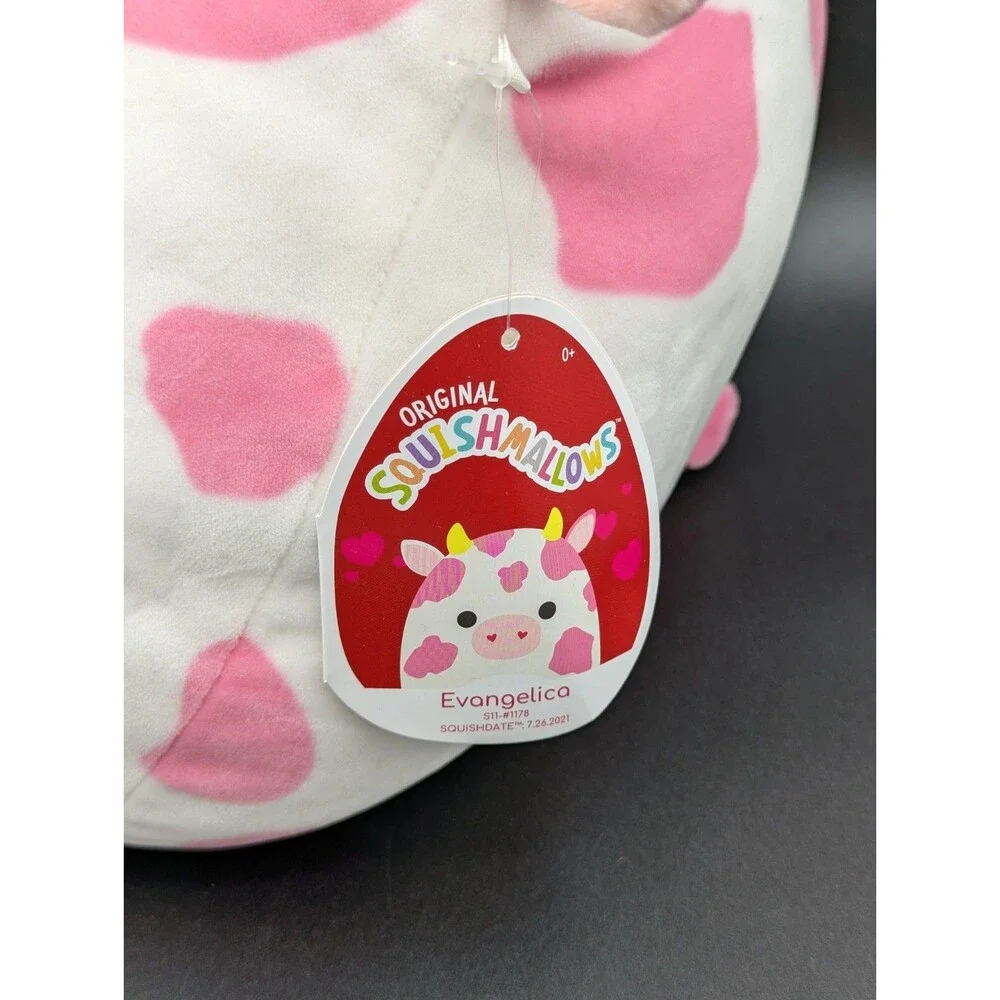 Kellytoy Squishmallows Evangelica the Pink Cow 12 Inch Valentine's Day Plush